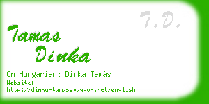 tamas dinka business card